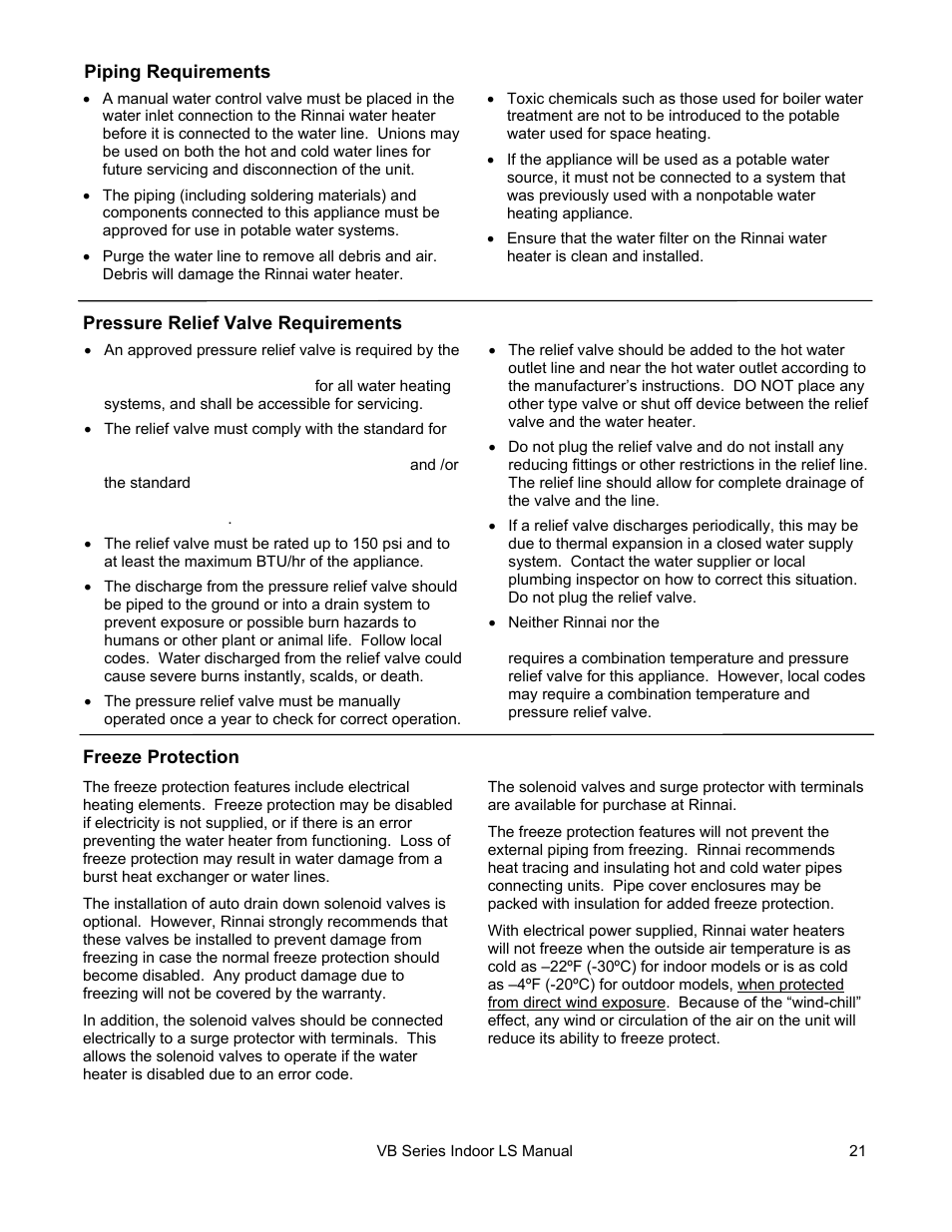 Rinnai R98LSI User Manual | Page 21 / 72