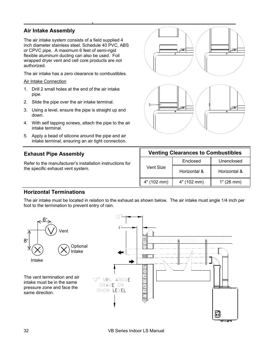 Flue installation (r98lsi , r98lsi-asme) | Rinnai R98LSI User Manual | Page 32 / 72