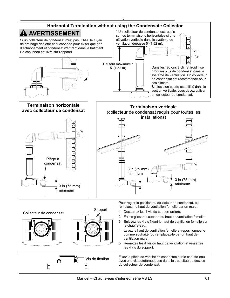 Avertissement | Rinnai R98LSI User Manual | Page 61 / 72