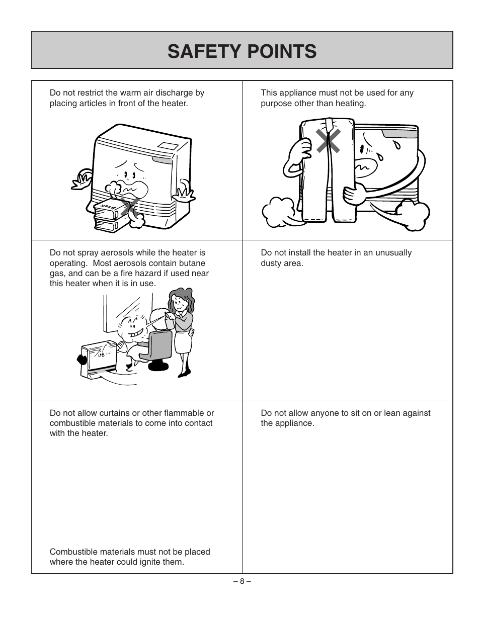 Safety points | Rinnai RHFE-1004FA User Manual | Page 10 / 62