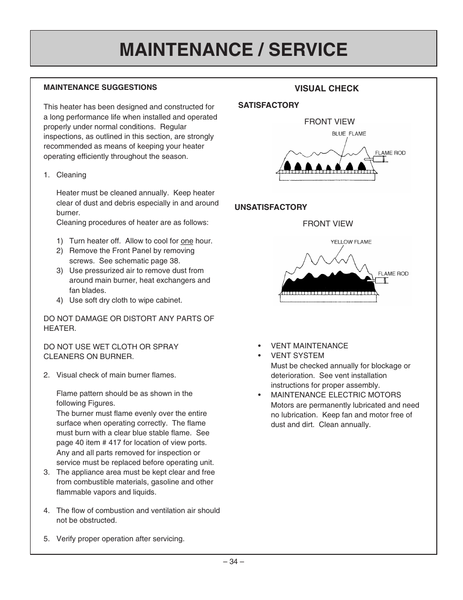 Maintenance / service | Rinnai RHFE-1004FA User Manual | Page 36 / 62