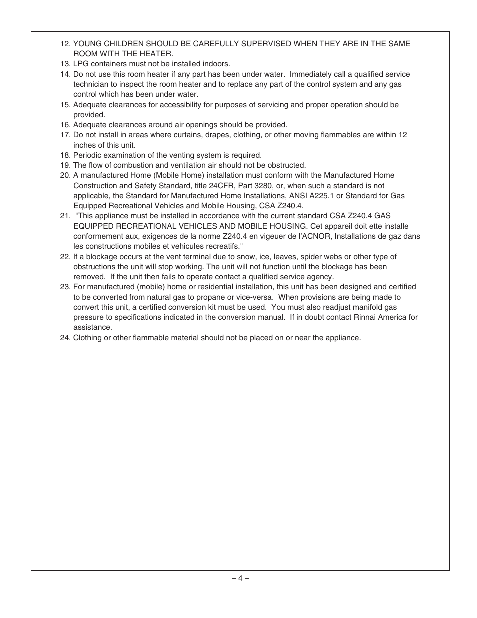 Rinnai RHFE-1004FA User Manual | Page 6 / 62
