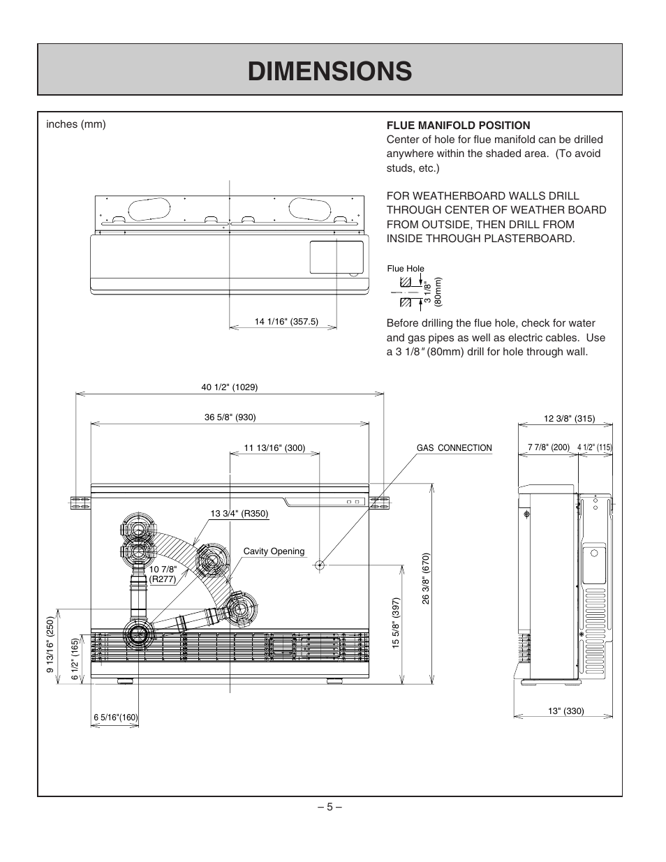 Dimensions | Rinnai RHFE-1004FA User Manual | Page 7 / 62