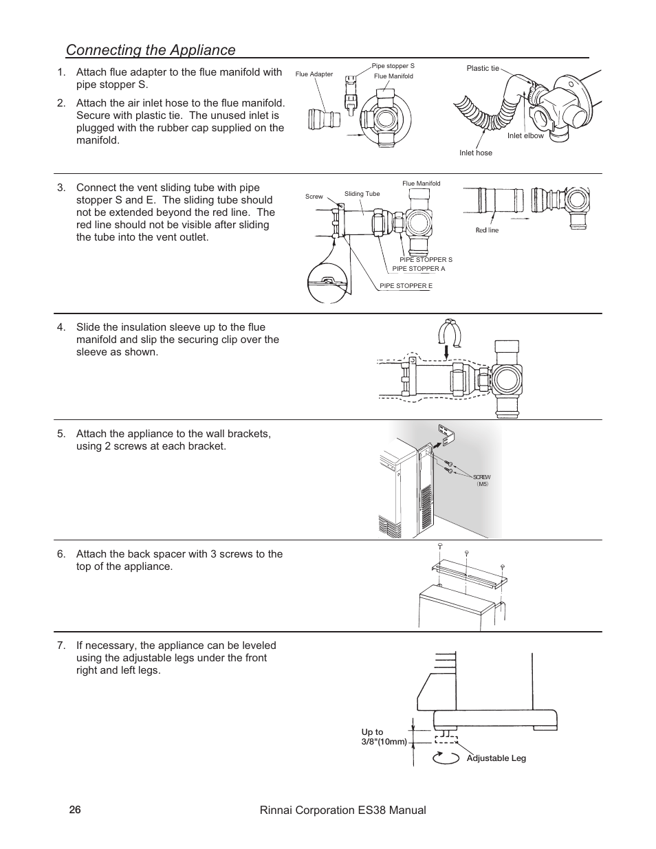 Connecting the appliance | Rinnai ENERGYSAVER ES38 User Manual | Page 26 / 44