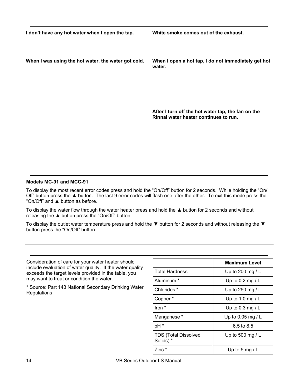 Rinnai RL94E User Manual | Page 14 / 60