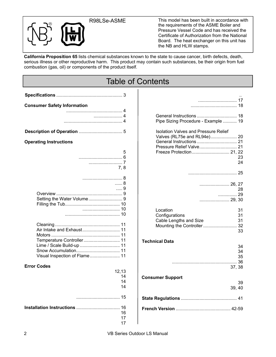 Rinnai RL94E User Manual | Page 2 / 60