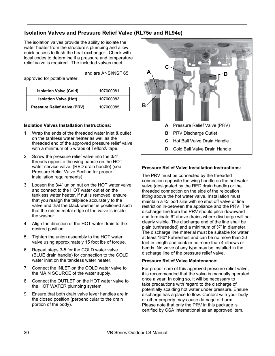 Water piping | Rinnai RL94E User Manual | Page 20 / 60