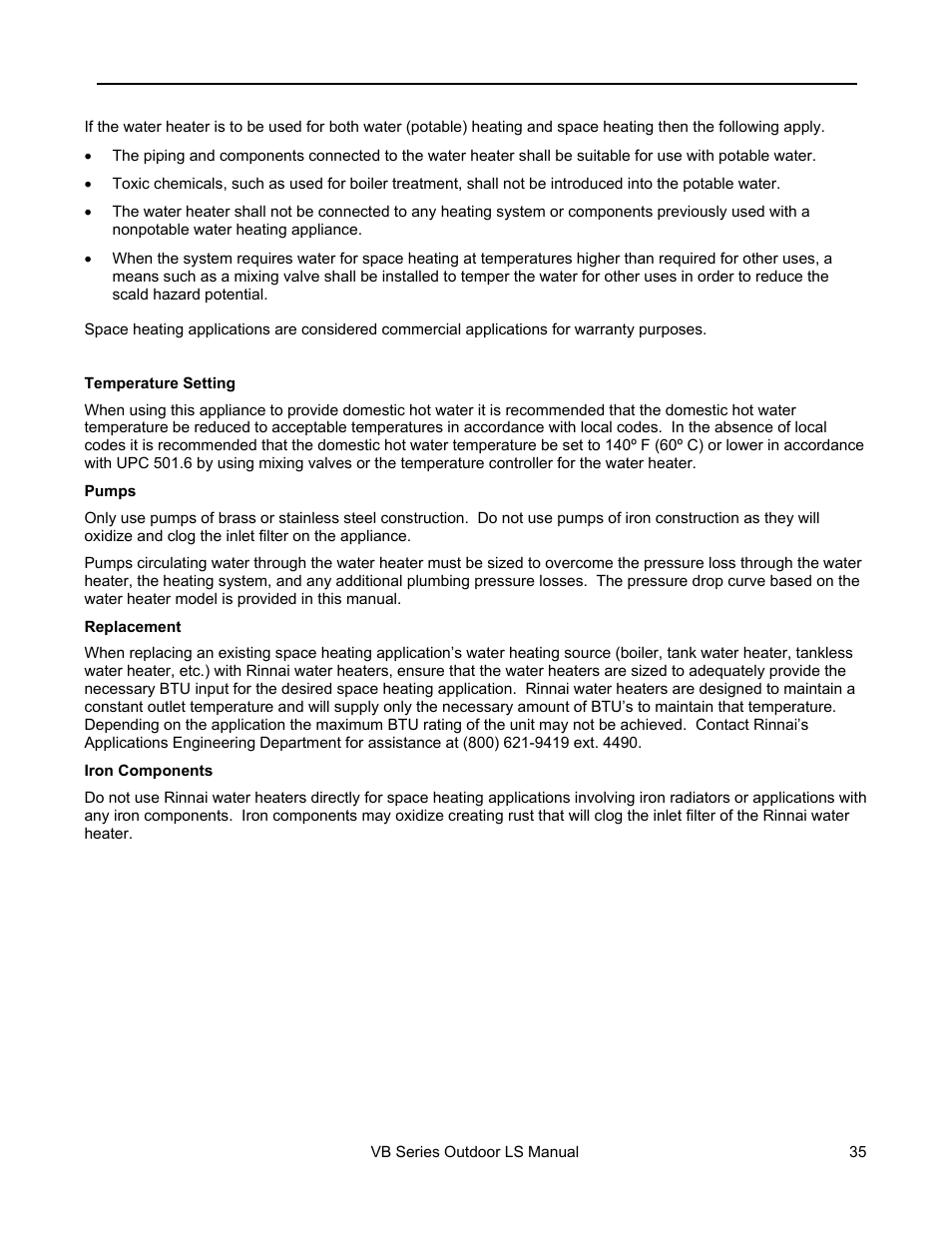 Rinnai RL94E User Manual | Page 35 / 60