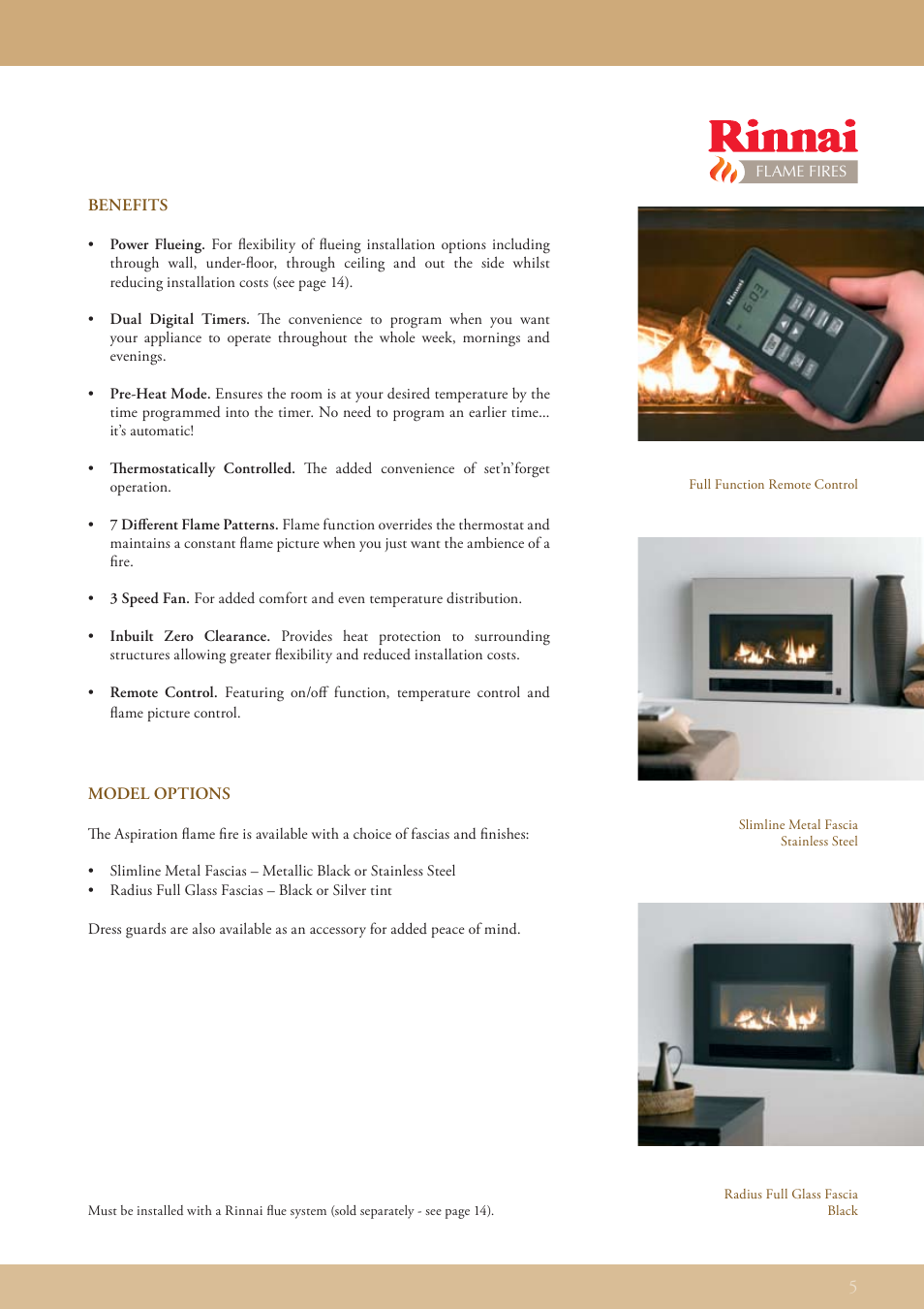 Rinnai FLAME FIRES User Manual | Page 5 / 16