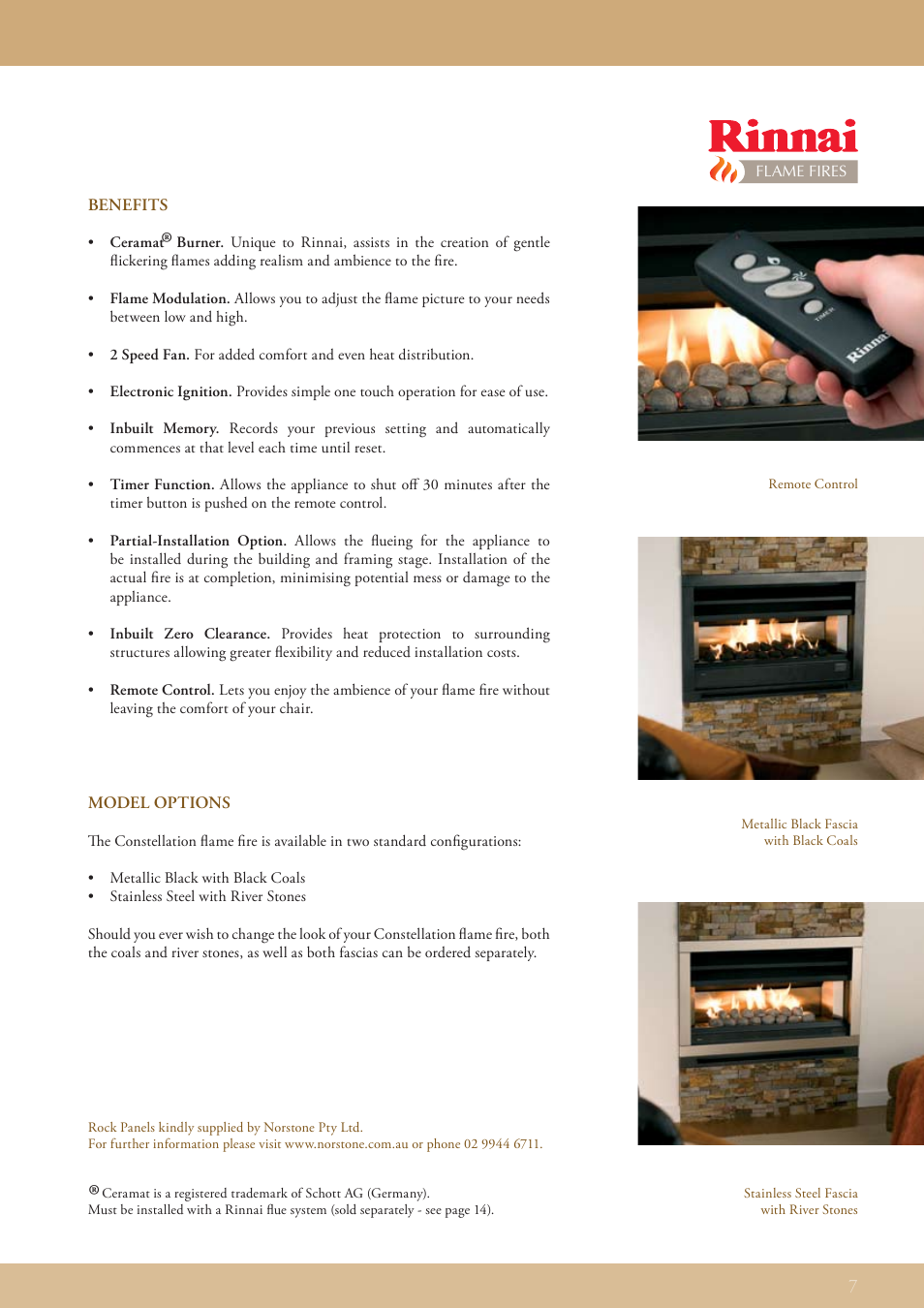 Rinnai FLAME FIRES User Manual | Page 7 / 16