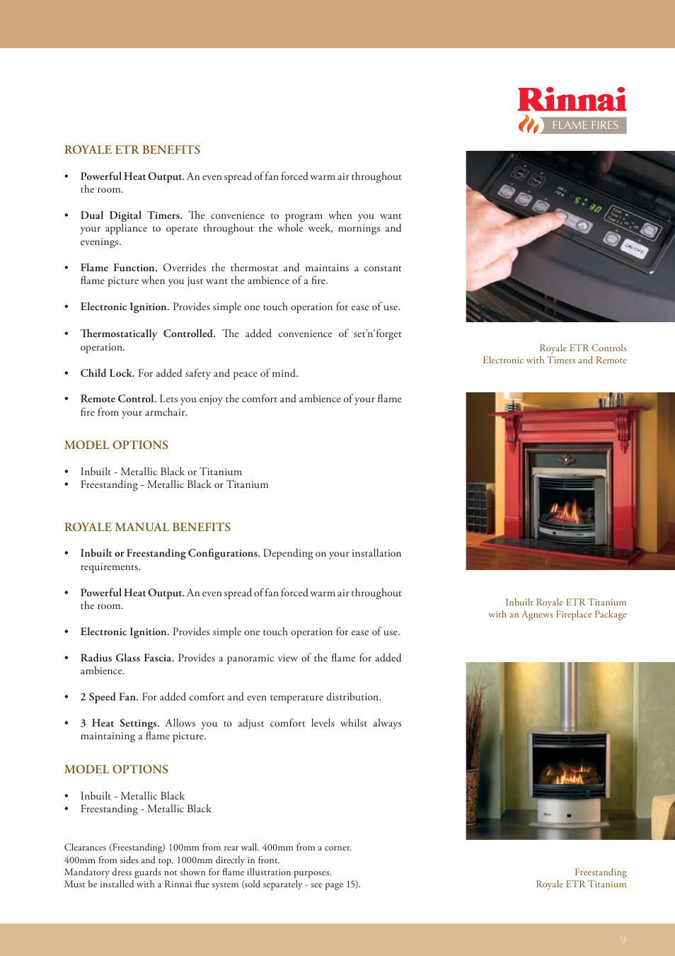 Rinnai FLAME FIRES User Manual | Page 9 / 16