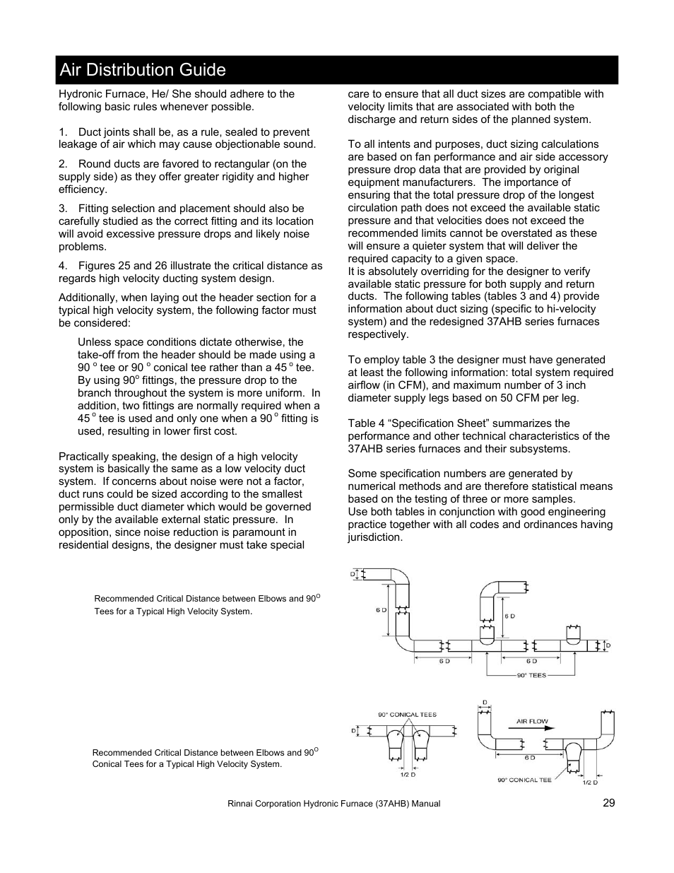 Air distribution guide | Rinnai 37AHB SERIES User Manual | Page 29 / 68