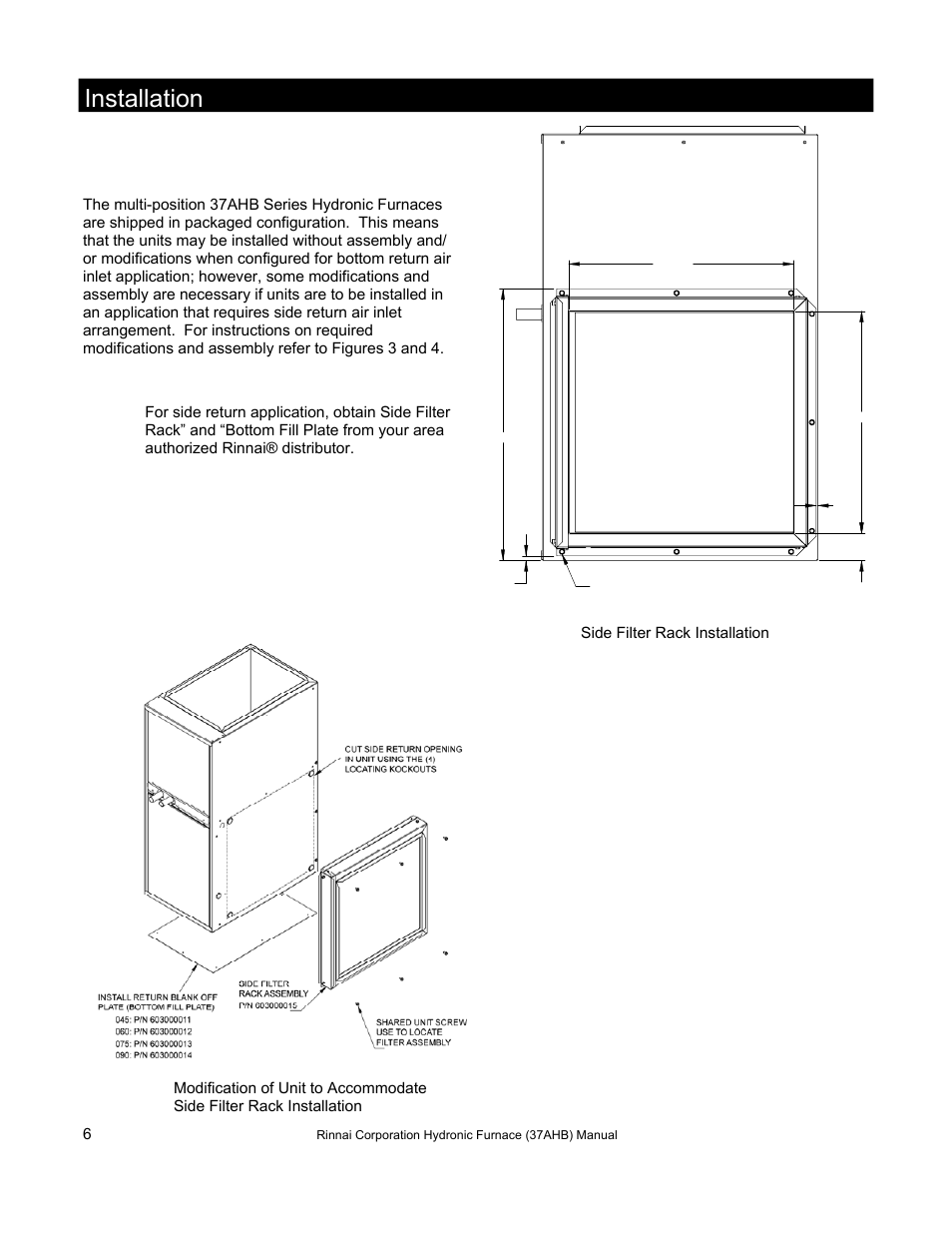 Installation, Figure 3, Figure 4 | Rinnai 37AHB SERIES User Manual | Page 6 / 68