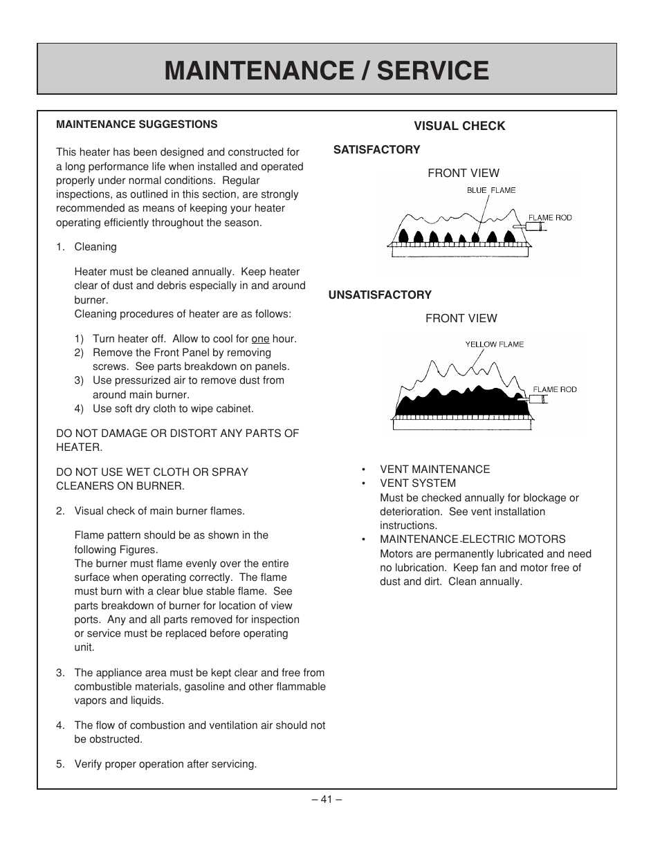Maintenance / service | Rinnai RHFE-431WTA User Manual | Page 43 / 64