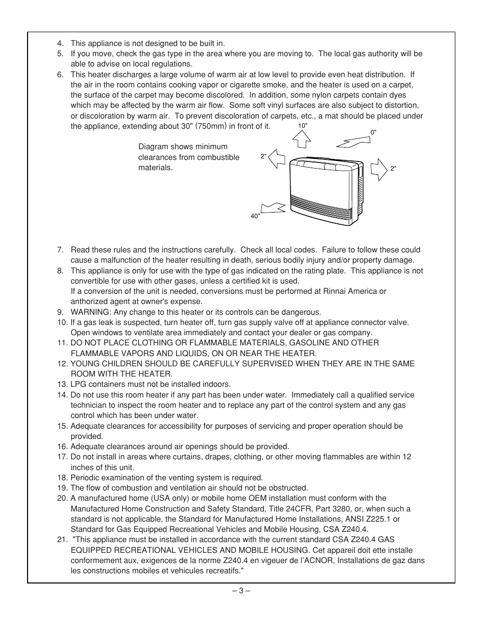 Rinnai RHFE-431WTA User Manual | Page 5 / 64
