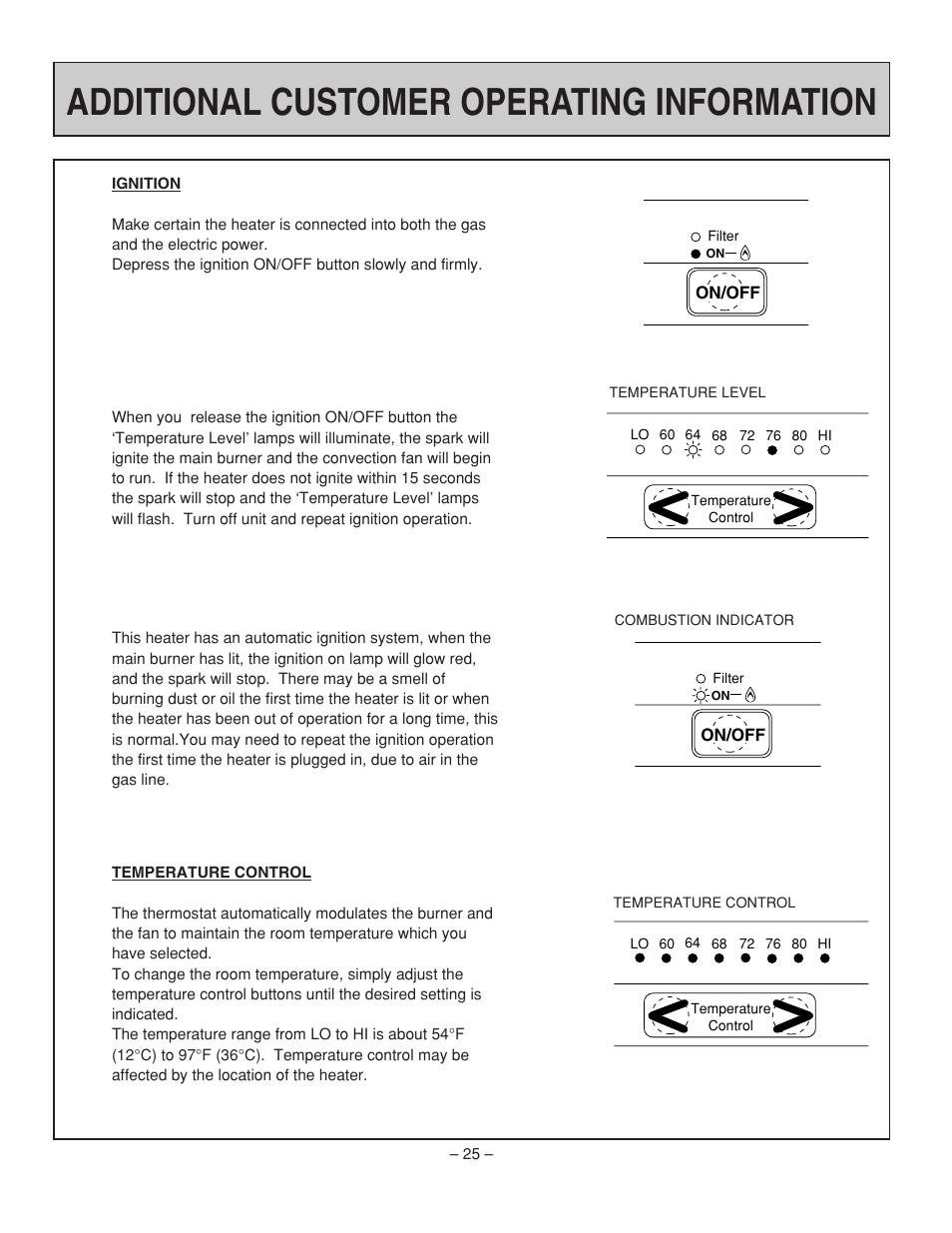 Additional customer operating information | Rinnai RHFE-431FA User Manual | Page 27 / 60