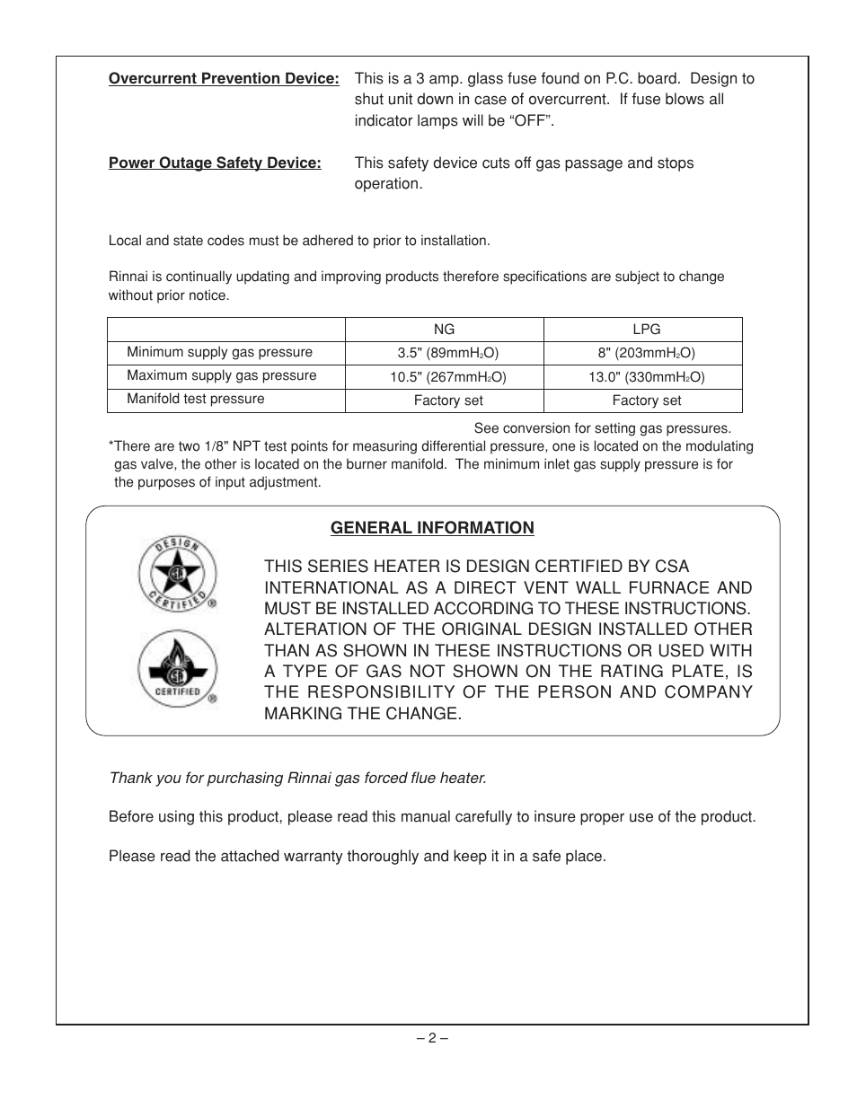 Rinnai RHFE-431FA User Manual | Page 4 / 60