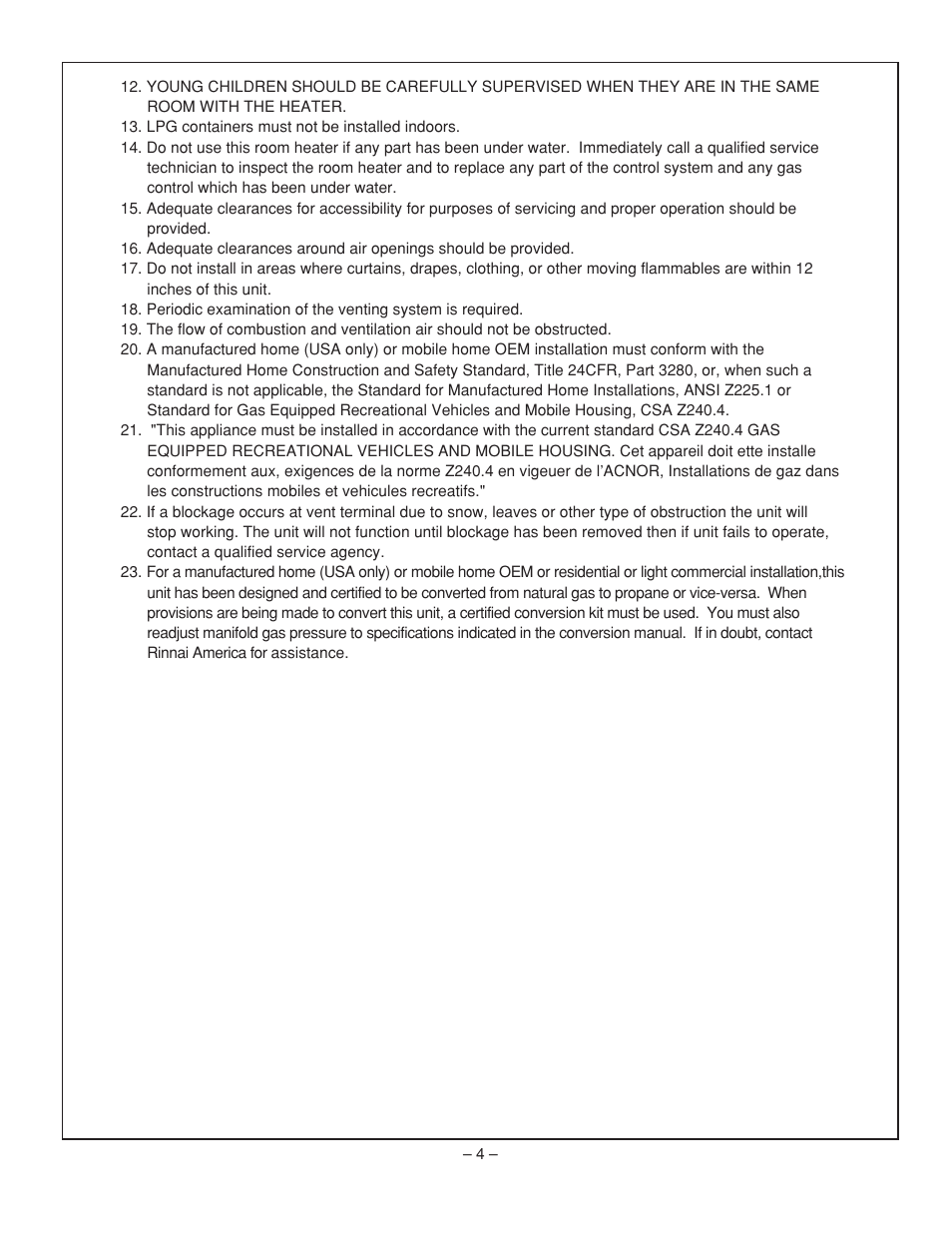 Rinnai RHFE-431FA User Manual | Page 6 / 60