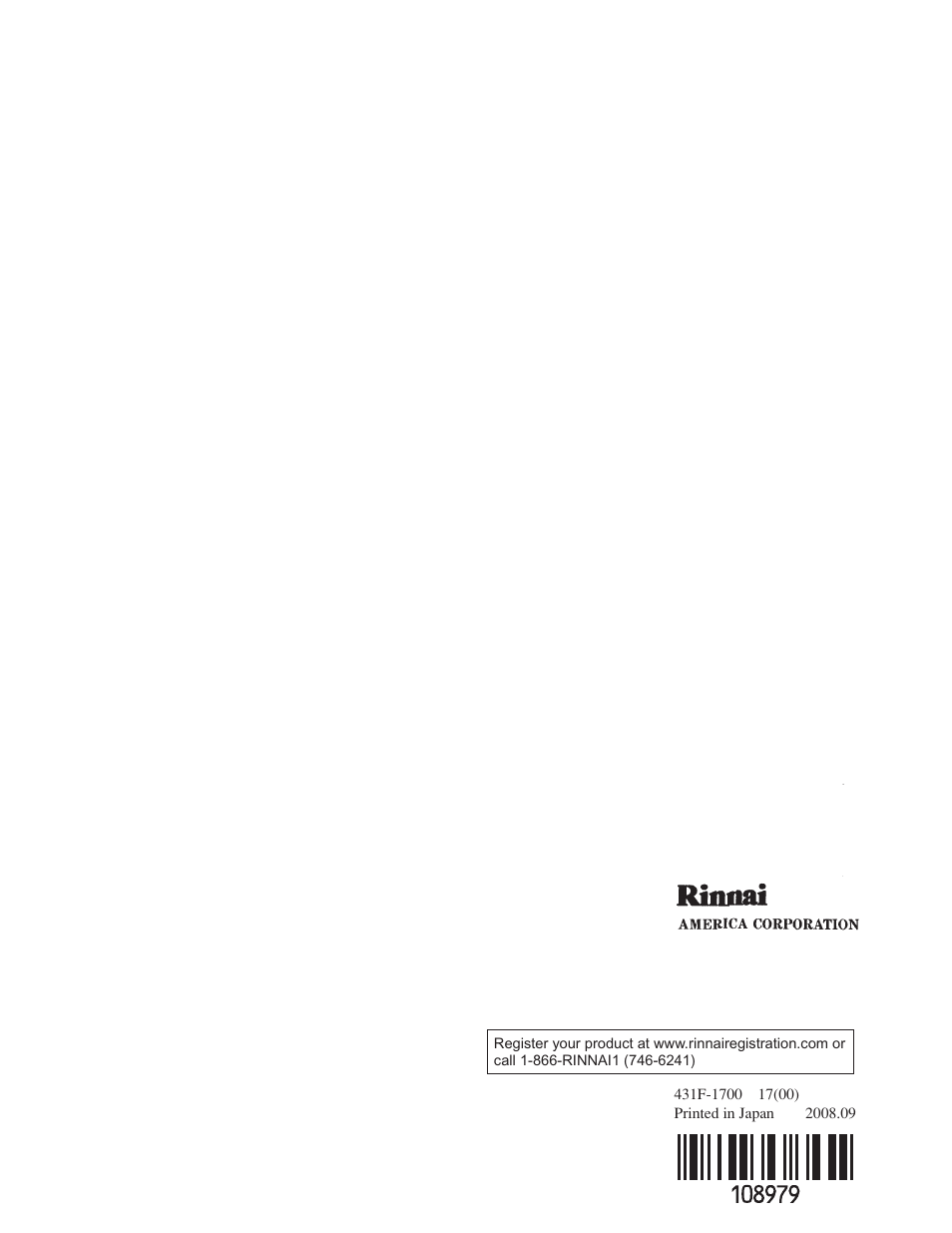 Rinnai RHFE-431FA User Manual | Page 60 / 60