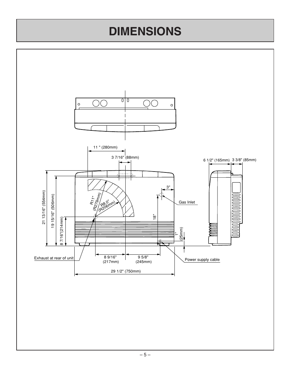 Dimensions | Rinnai RHFE-431FA User Manual | Page 7 / 60