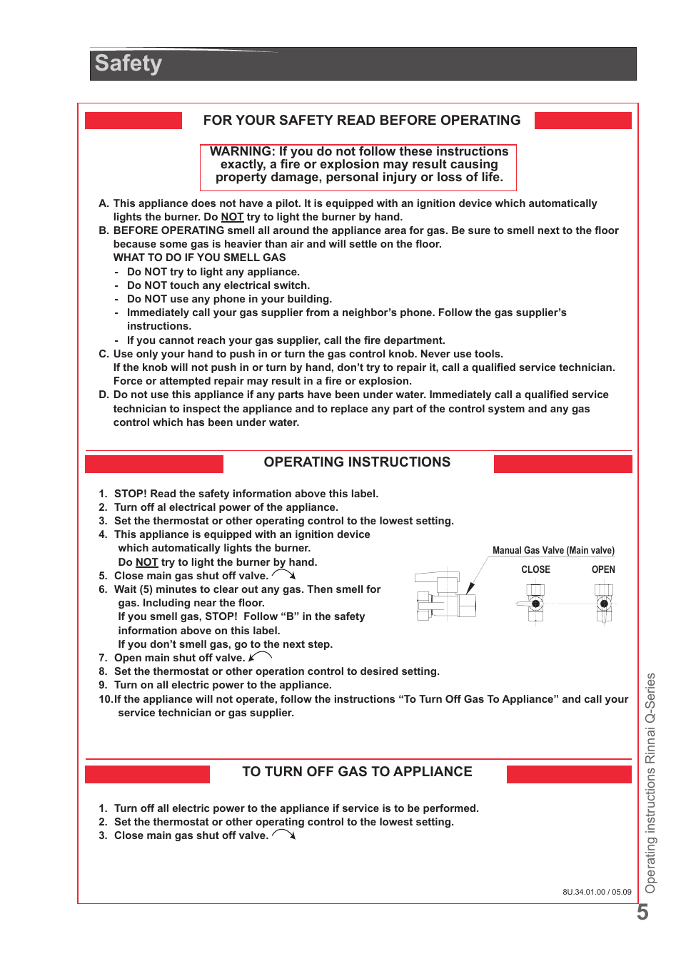 5safety | Rinnai Q175SN User Manual | Page 5 / 16