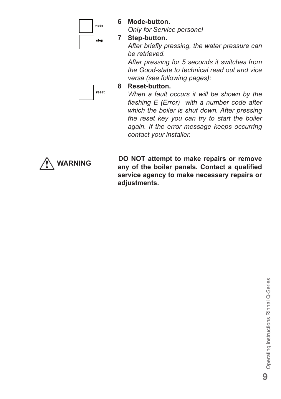 Rinnai Q175SN User Manual | Page 9 / 16