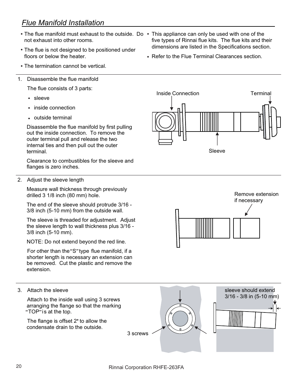 Rinnai RHFE-263FAII User Manual | Page 20 / 44