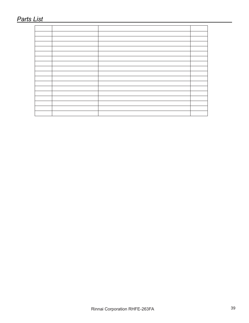 Rinnai RHFE-263FAII User Manual | Page 39 / 44