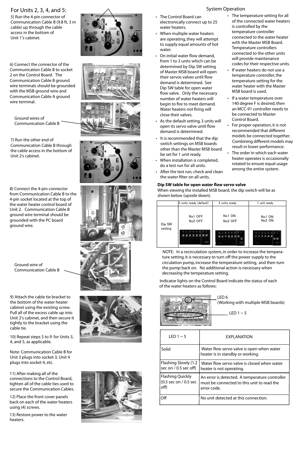 For units 2, 3, 4, and 5 | Rinnai MANIFOLD ELECTRONIC CONTROL SYSTEM MSB-M User Manual | Page 2 / 2