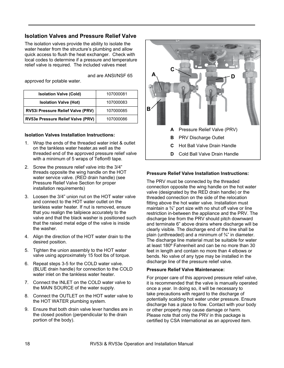 Water piping | Rinnai RV53I User Manual | Page 18 / 60
