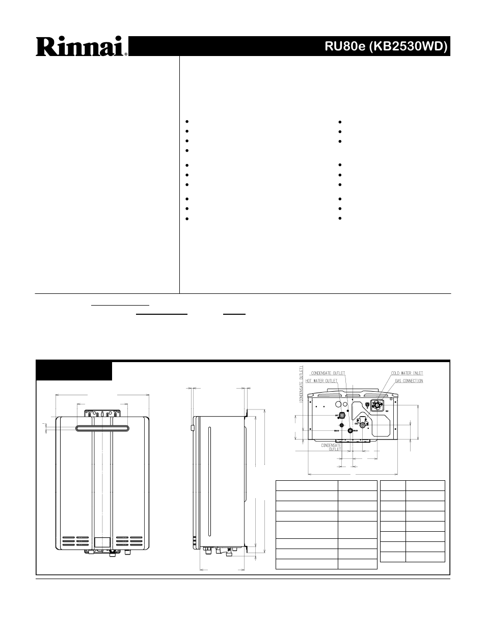 Rinnai RU80E User Manual | Page 2 / 2