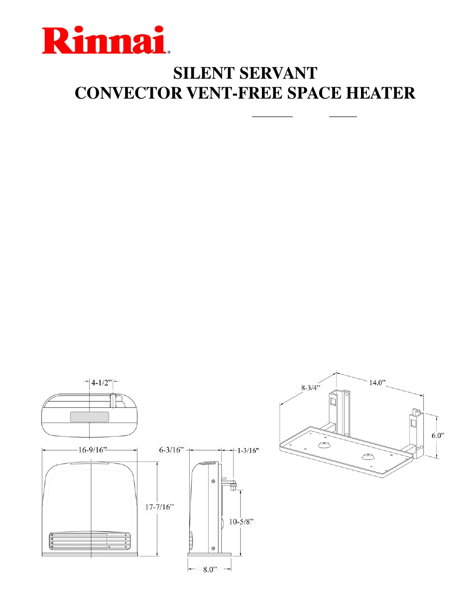 Rinnai RCE-329A User Manual | 2 pages