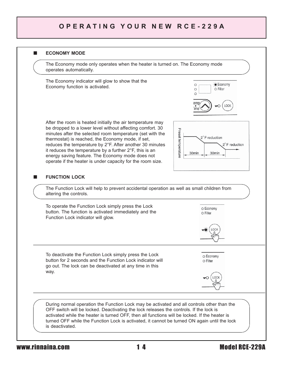 Rinnai RCE-229A User Manual | Page 14 / 28