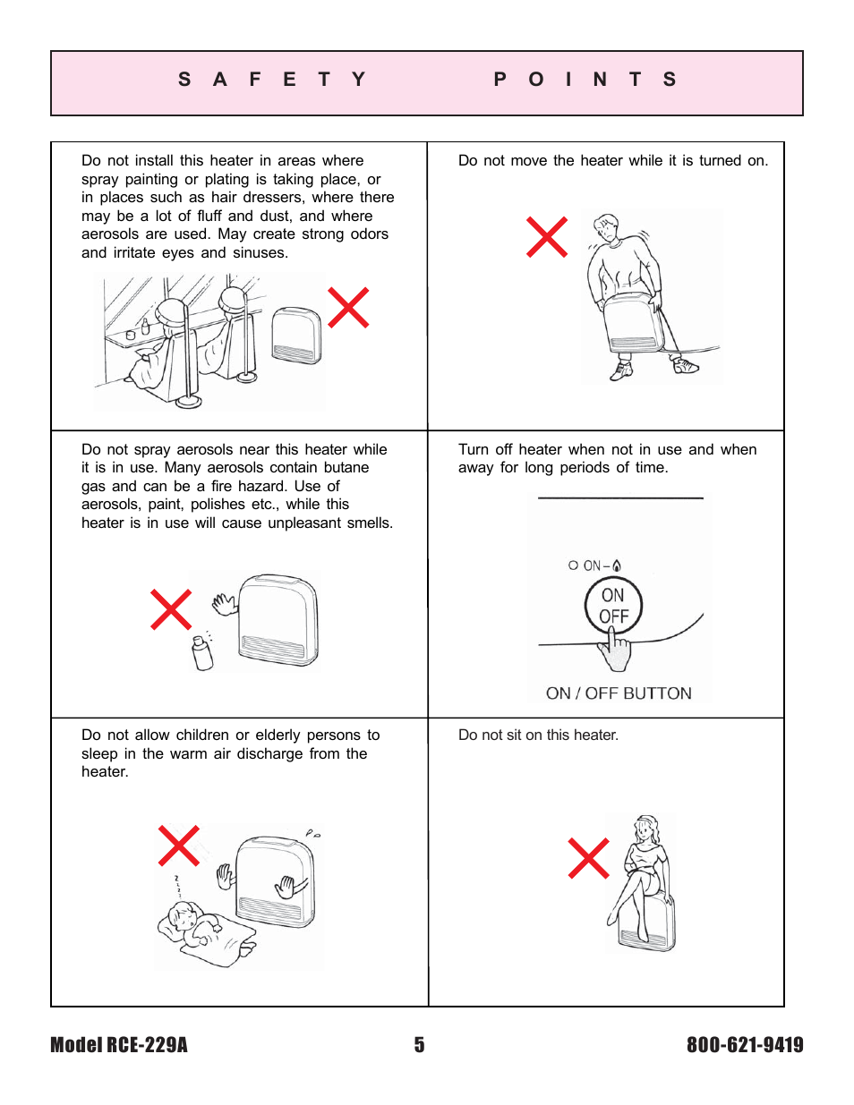 Rinnai RCE-229A User Manual | Page 5 / 28