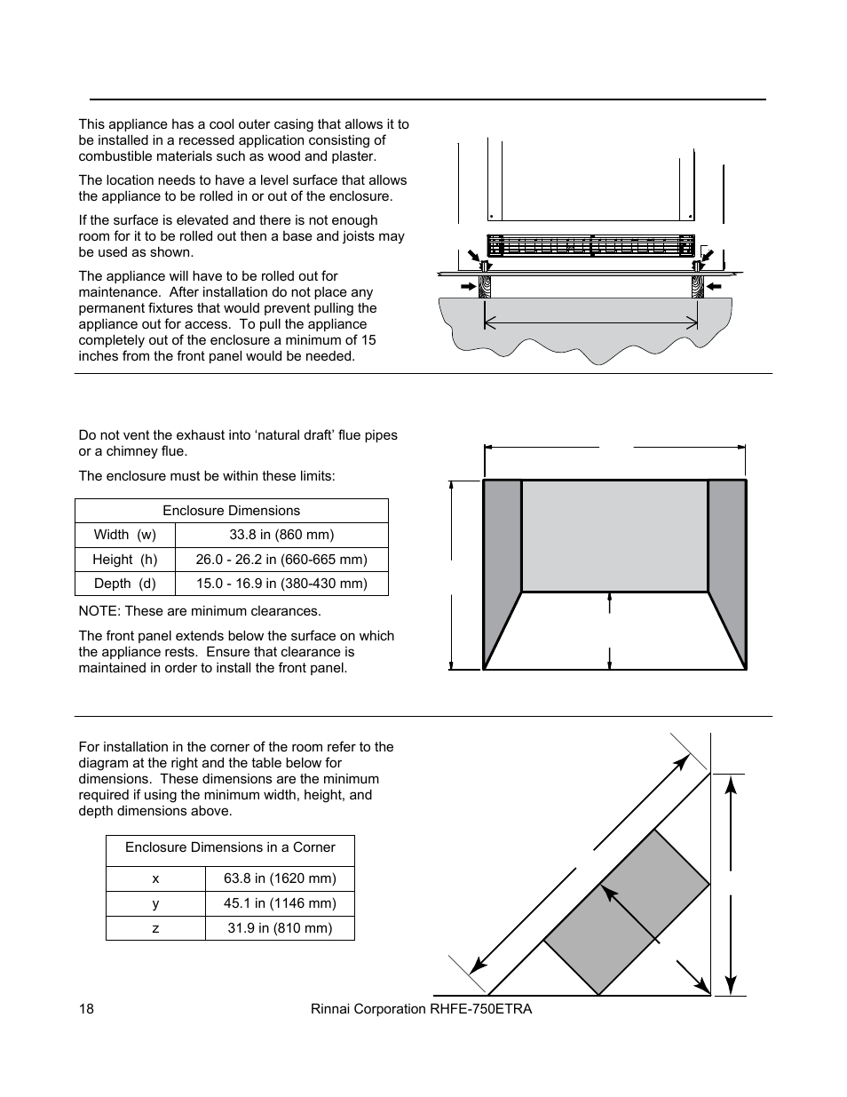 Wd h, Xy z | Rinnai DIRECT VENT FIREPLACE RHFE-750ETRA User Manual | Page 18 / 40