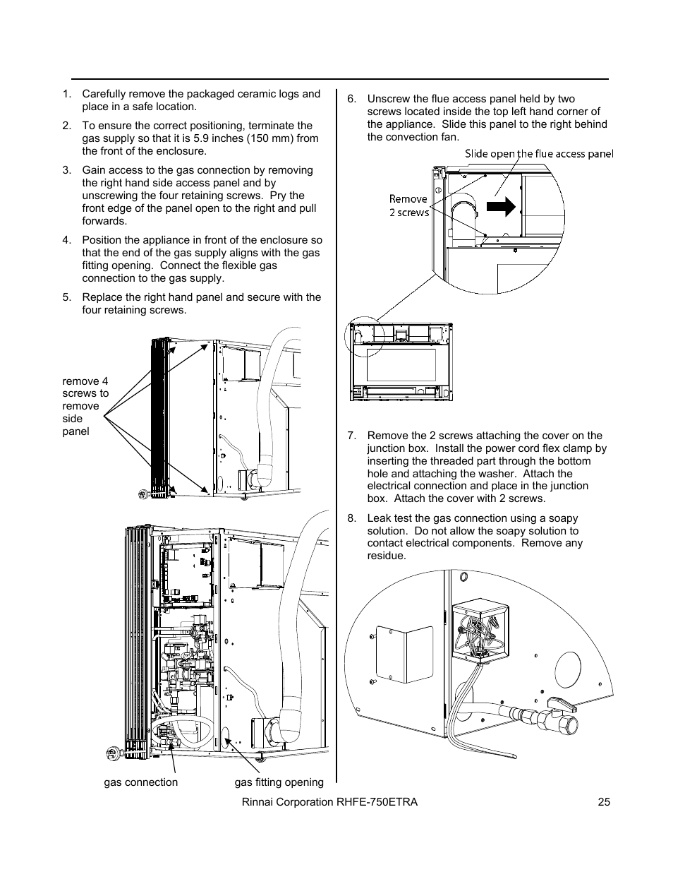 Rinnai DIRECT VENT FIREPLACE RHFE-750ETRA User Manual | Page 25 / 40