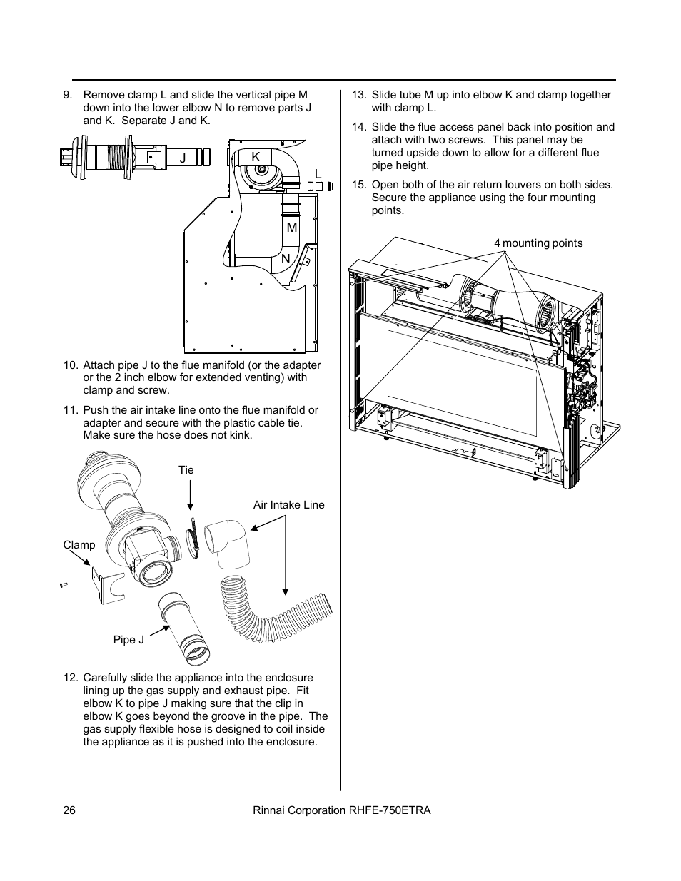 Rinnai DIRECT VENT FIREPLACE RHFE-750ETRA User Manual | Page 26 / 40