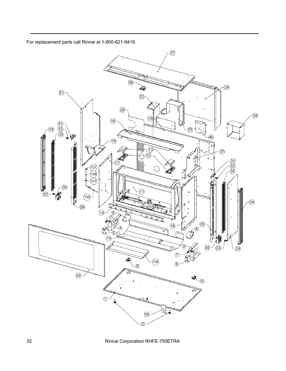 Rinnai DIRECT VENT FIREPLACE RHFE-750ETRA User Manual | Page 32 / 40