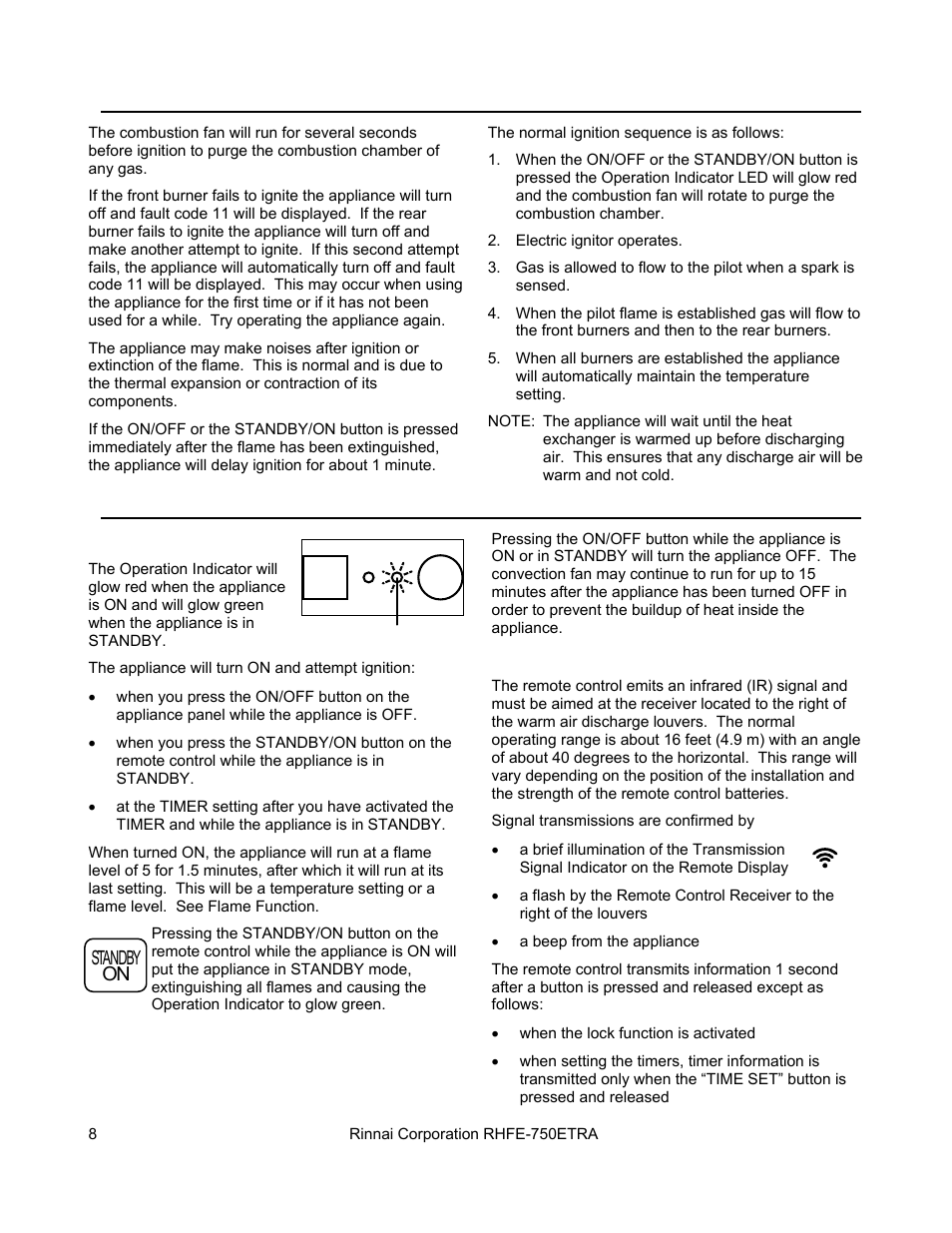Rinnai DIRECT VENT FIREPLACE RHFE-750ETRA User Manual | Page 8 / 40