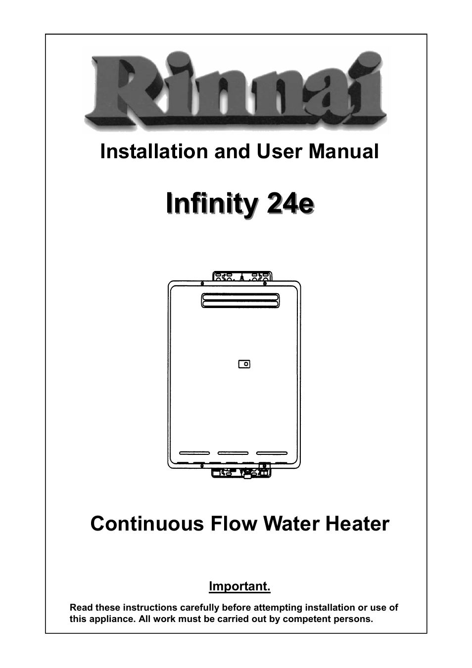 Rinnai 24e User Manual | 39 pages