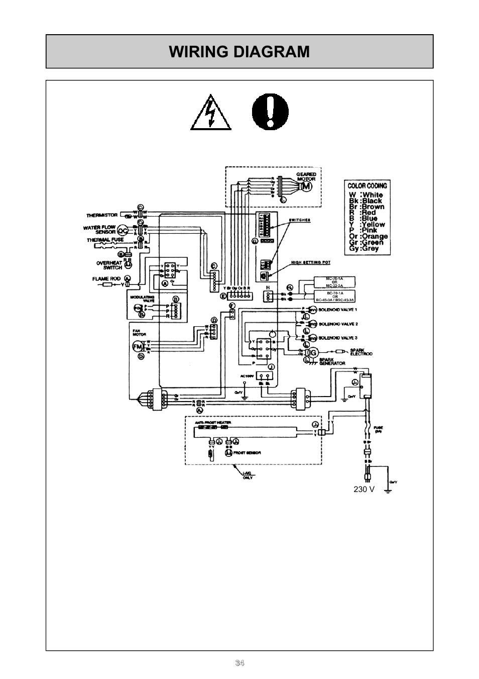 Wiring diagram | Rinnai 24e User Manual | Page 34 / 39