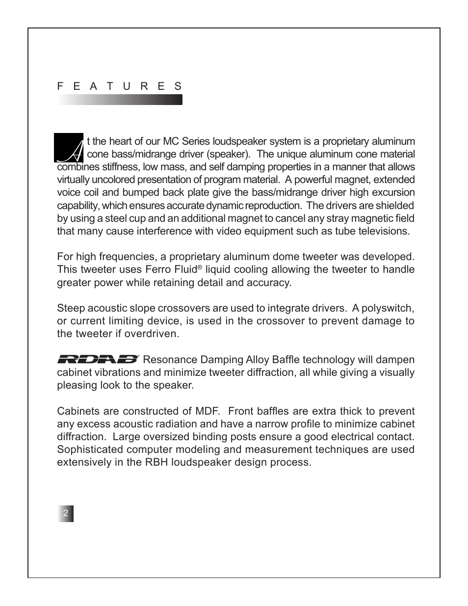 RBH Sound MC-6CT User Manual | Page 4 / 12