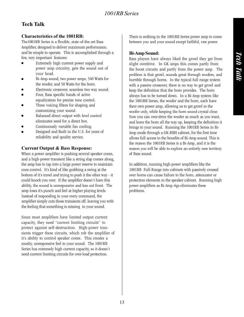 RBH Sound 1001RB/115 User Manual | Page 13 / 16