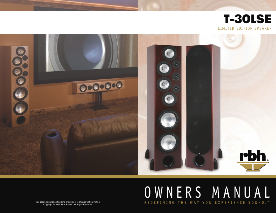 RBH Sound T-30LSE User Manual | 16 pages