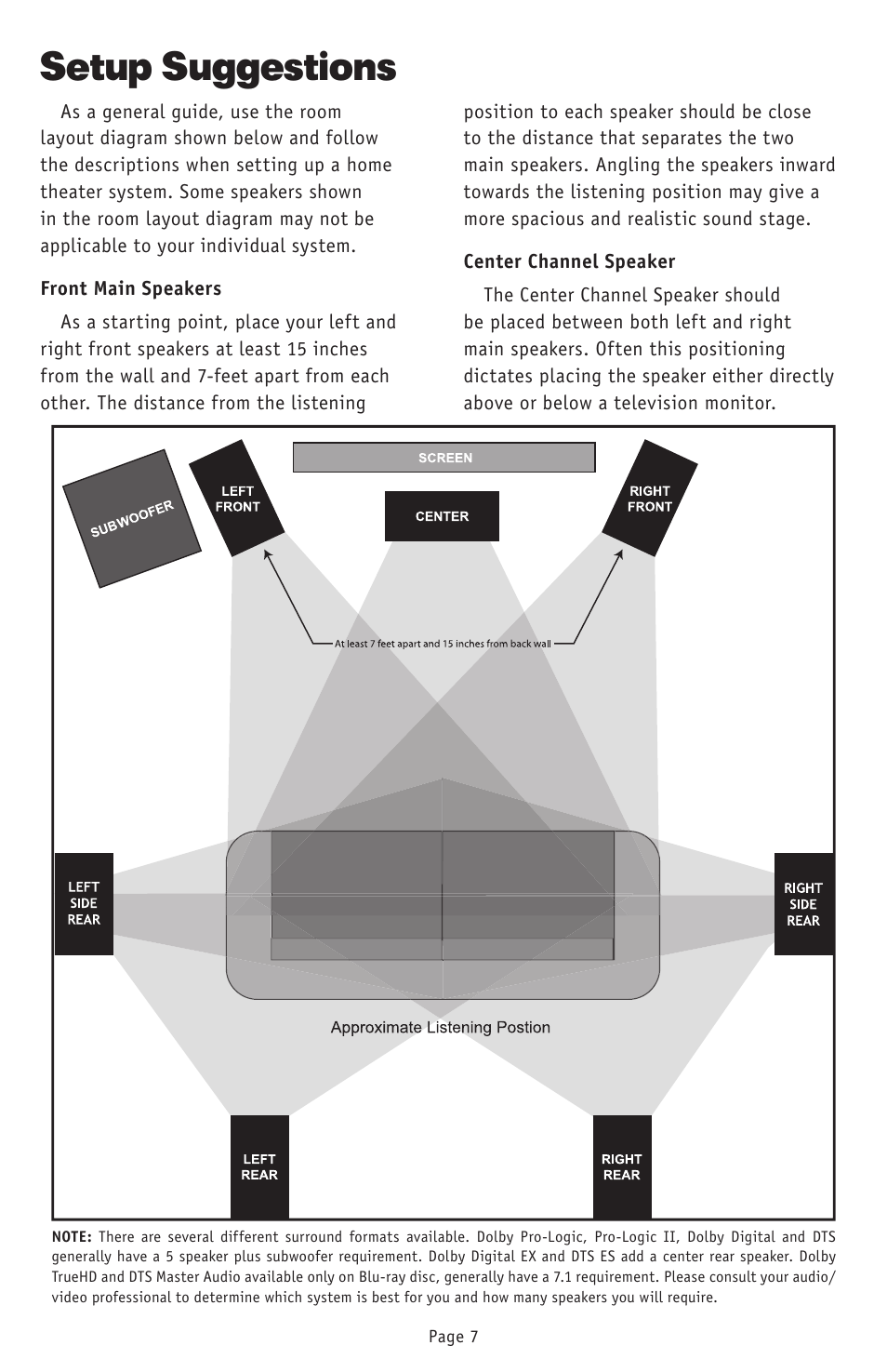 Setup suggestions | RBH Sound T-30LSE User Manual | Page 10 / 16