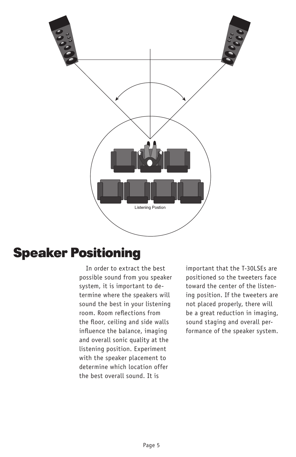 Speaker positioning | RBH Sound T-30LSE User Manual | Page 8 / 16