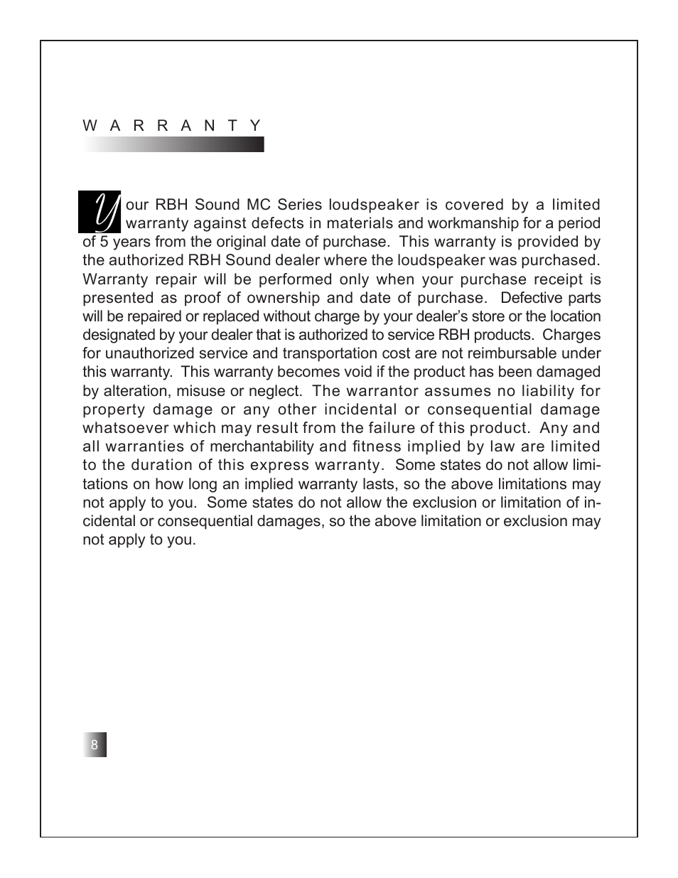 RBH Sound MC User Manual | Page 10 / 12