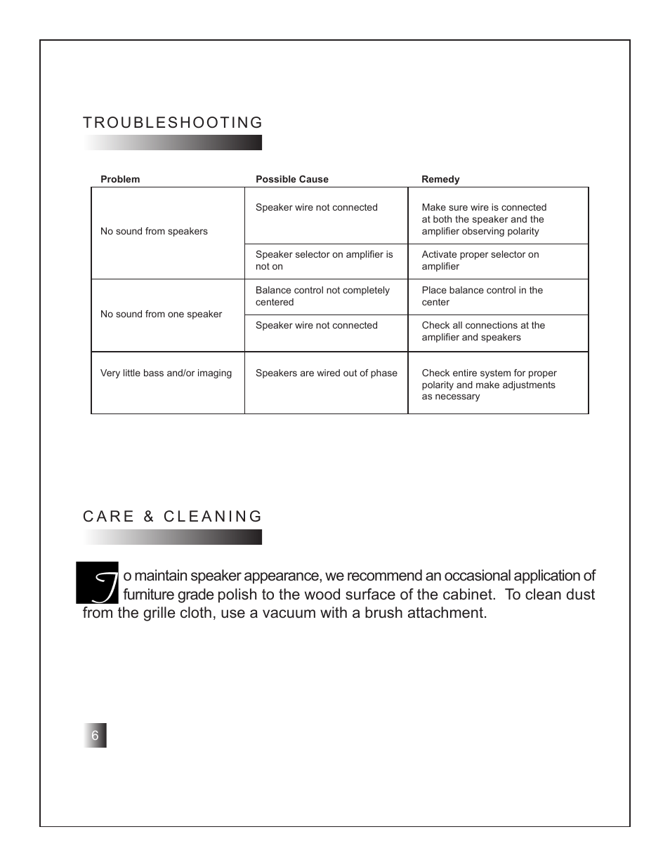 Troubleshooting | RBH Sound MC User Manual | Page 8 / 12