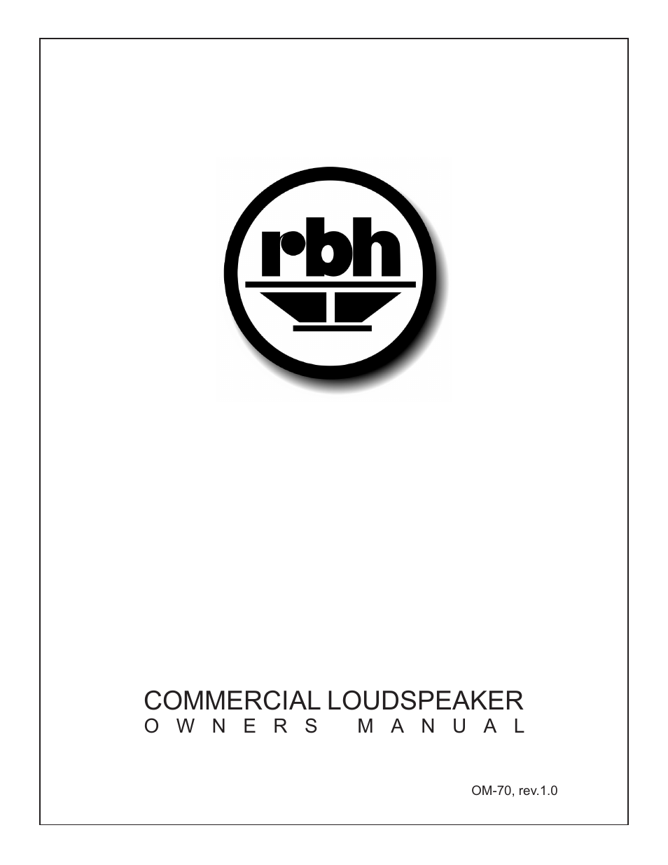 RBH Sound A-615-70 User Manual | 12 pages