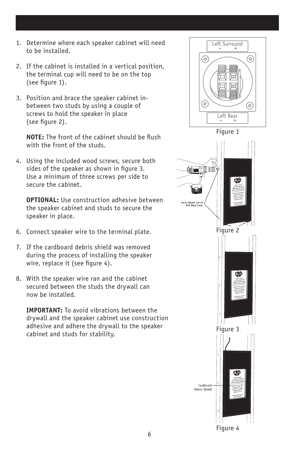 Installing the speaker | RBH Sound SI-744 User Manual | Page 8 / 12